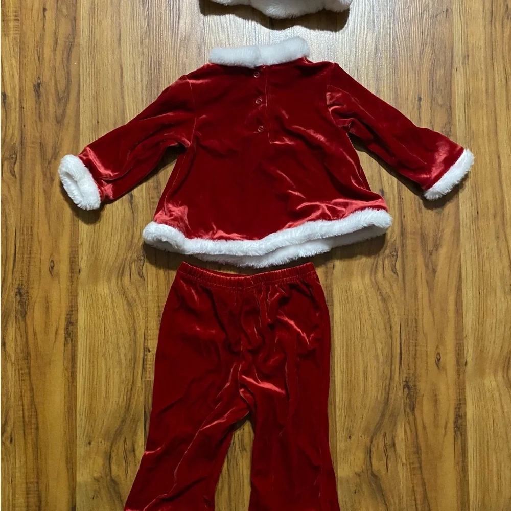 Rose Cottage Baby Girl Holiday Christmas Top & Pants Set W/Hat Size 12 Months